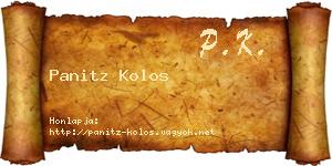 Panitz Kolos névjegykártya